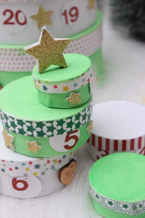 DIY-Adventskalender aus Geschenkeboxen 