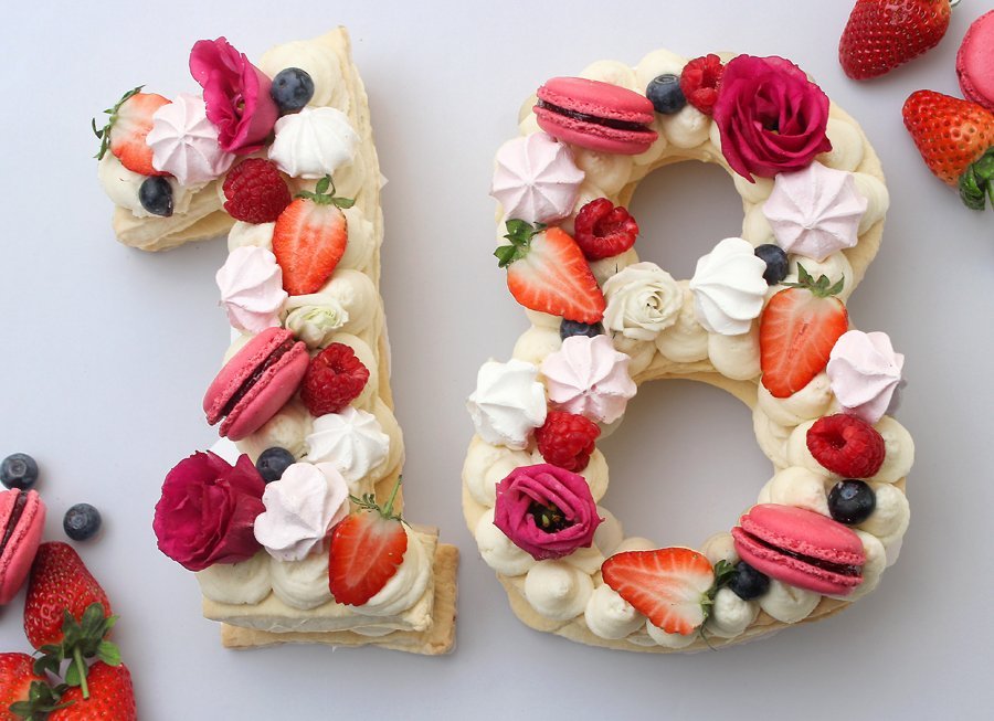 Number Cake - Letter Cake - 18.Geburtstag