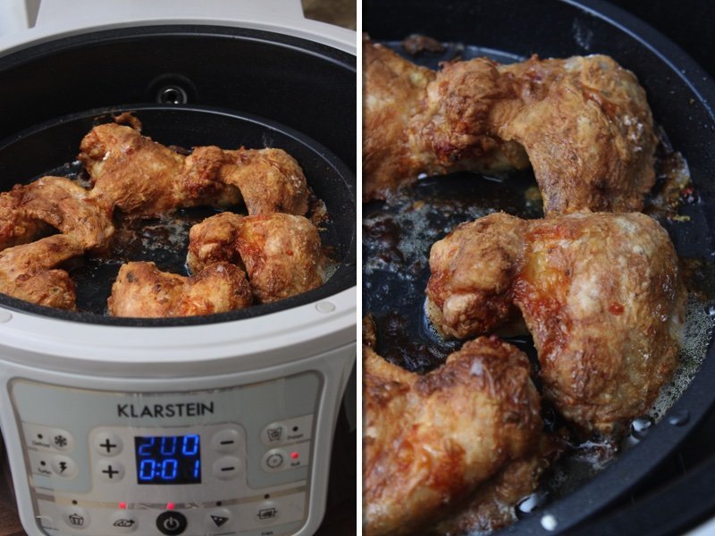 Parmesan-Süßkartoffel-Wedges, Chicken Wings & Parmesan-Joghurt Dip - VitAir Turbo Heißluftfritteuse von Klarstein