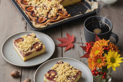 Zwetschgenkuchen mit Hefeteig und Streusel